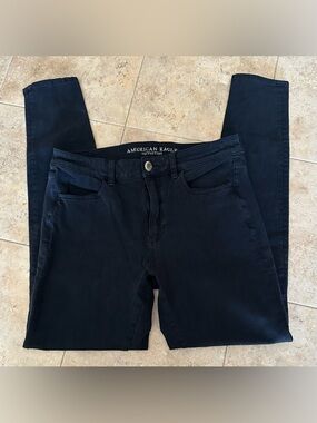 American Eagle High Waisted Black Jeggings Size 12 X Long